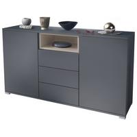 SIDEBOARD Skadu Sandgrau Hochglanz - Sandfarben/Anthrazit, Holzwerkstoff (138.5/75.5/35cm) - Vladon