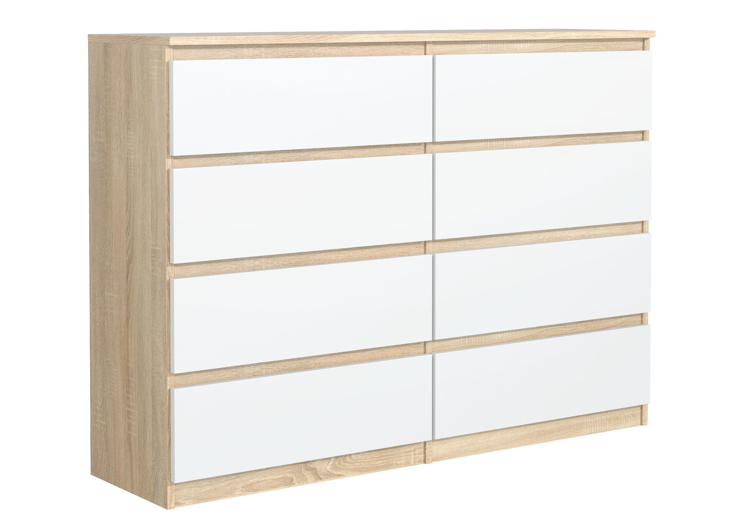 KOMMODE Sonoma, Weiß 139/102/39 - Weiß/Sonoma Eiche, Holzwerkstoff (139/102/39cm) - RAUMHIRSCH FURNITURE