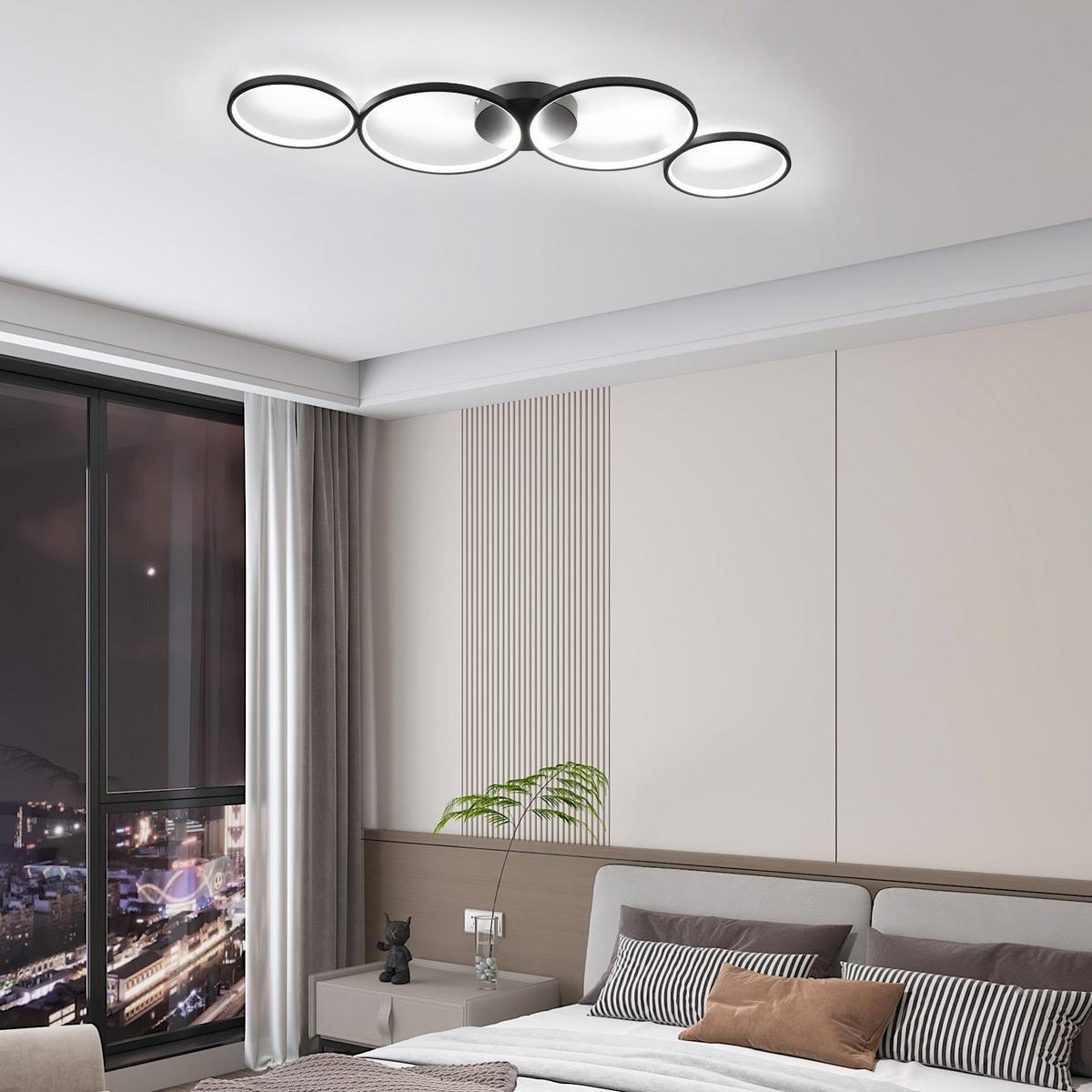 LED-DECKENLEUCHTE Maltby 100/35.5/5.8 cm - Schwarz, Metall (35.5/100/5.8cm) - Nettlife