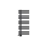 BADHEIZKÖRPER Iron EM 500x1200 mm Anthrazit mit Ventil Universal - Anthrazit, Metall (50/120/3cm) - LuxeBath