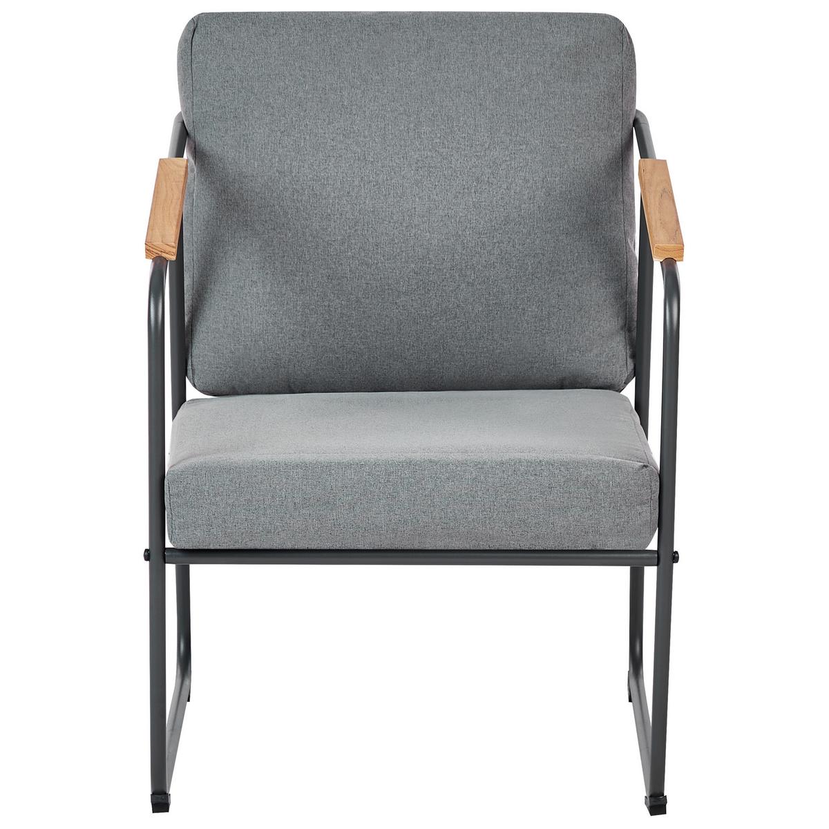 LOUNGE-SET 4-sitzer Stahl Grau Vezzana - Hellbraun/Schwarz, Metall - Beliani