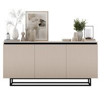 SIDEBOARD Selene 3D Kachmir Matt mit metallrahmen Glamour 167 cm - Kaschmir/Schwarz, Holzwerkstoff/Metall (167/79/35cm) - Meble Lindner