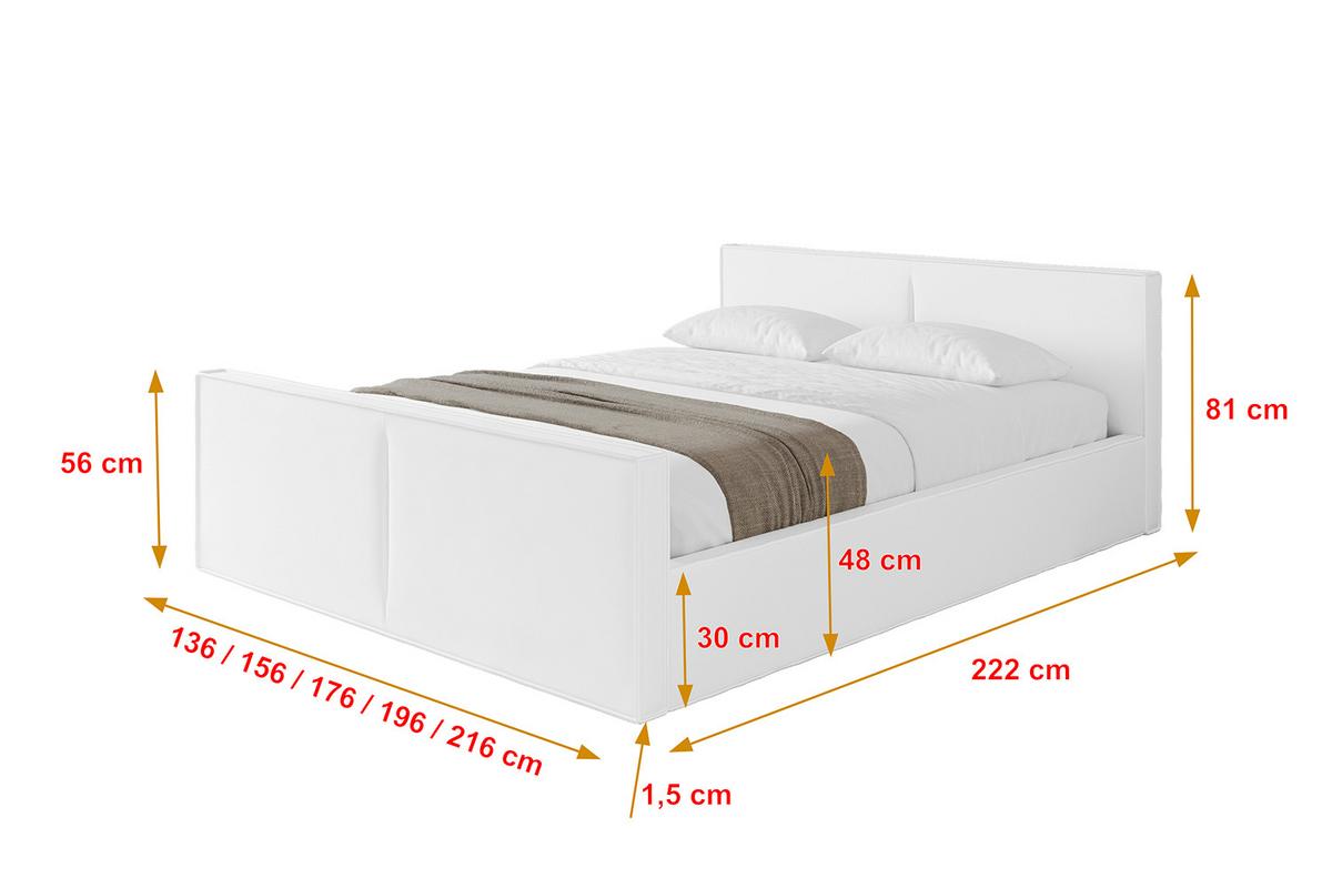 POLSTERBETT mit Bettkasten, Fußteil und Lattenrost, Boxbett mit Matratze H3/H4 - EMMI-Z-V1 180x200 Weiß Kunstleder - Weiß Hochglanz, Holzwerkstoff/Textil (180/200cm) - ALTDECOR
