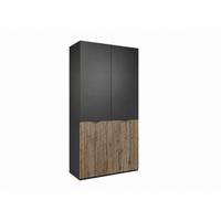 DREHTÜRENSCHRANK ATELIO 101/200/51 cm Modern Kleiderschrank 2-türig Schwarz - Schwarz, Holzwerkstoff (101/200/51cm) - MASSENO