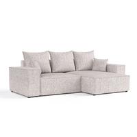ECKSOFA SENSO mit Schlaffunktion Beige im Neve Stoff - Beige/Schwarz, Holz/Holzwerkstoff (255/148cm) - AltaBeds