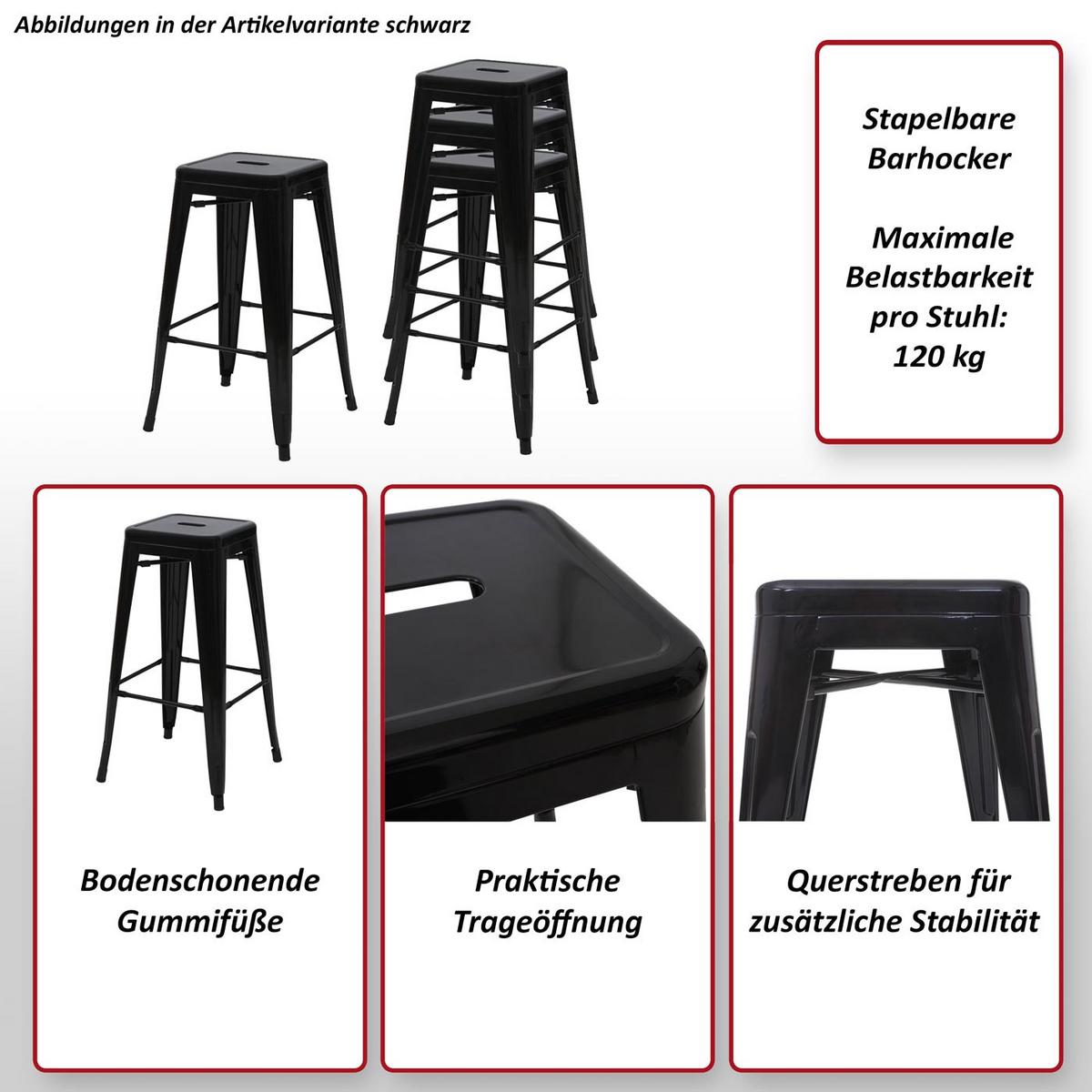 BARHOCKER METALL Grau - Grau, Metall (43/77/43cm) - MCW