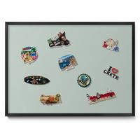 MAGNETTAFEL 70x50 cm Schwarzer Rahmen Seladongrün - Pastellblau, Metall (70/50/0.4cm) - TULUP