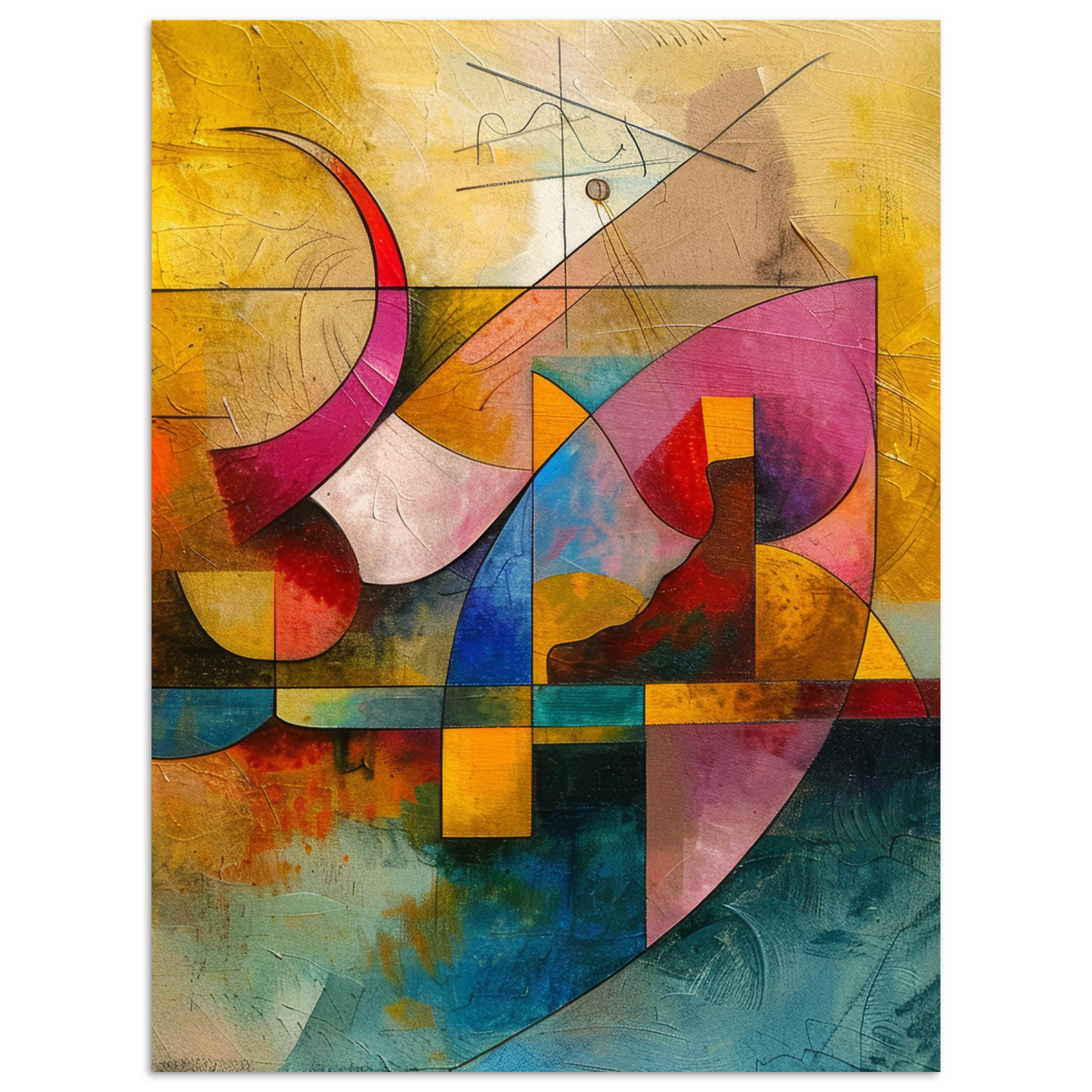 POSTER Kunst - Abstrakt - Modern Deko Wohnzimmer 60x80 cm - Gelb, Papier (60/80/0.1cm) - MuchoWow