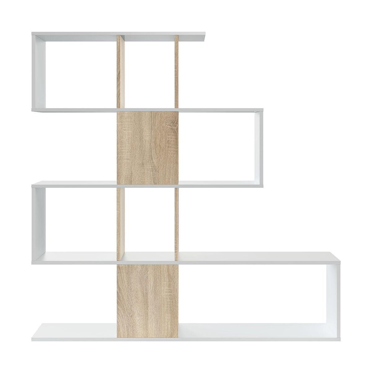 BÜCHERREGAL mit 4 Ebenen und 11 Aufbewahrungsfächern H145 cm - Eschefarben, Holzwerkstoff (28/145/11.2cm) - Calicosy