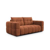 SOFA CLOUDI 2,5-Sitzer, rostrot - Schwarz/Orange, Holz/Textil (211/89/104cm) - Wozimo
