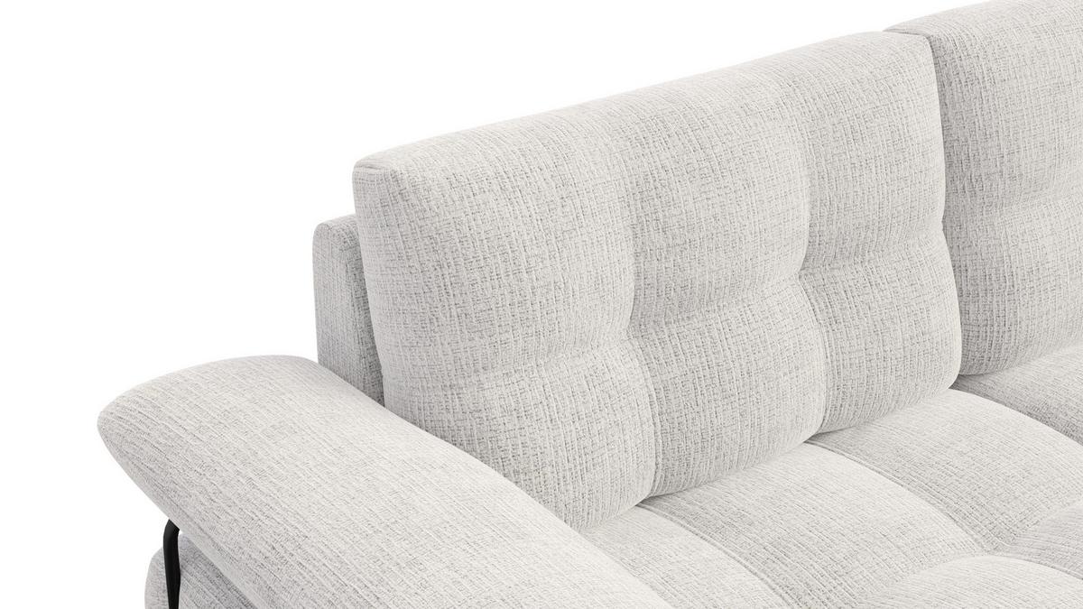 SOFA BUBBARA 2,5-Sitzer, creme - Creme/Schwarz, Holz/Textil (215/87/96cm) - Wozimo