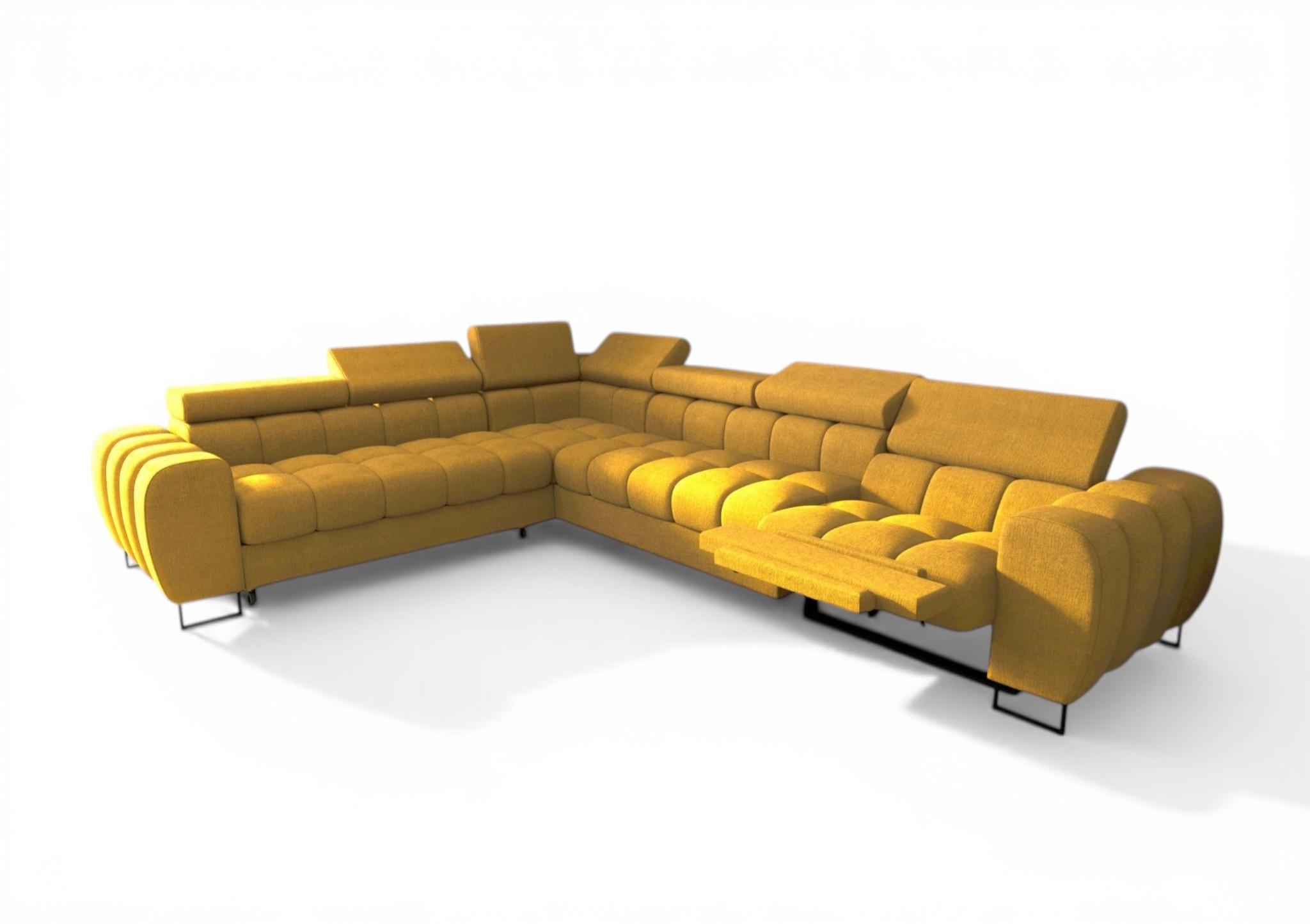 ECKSOFA Bastien Relax - Gelb, Holzwerkstoff/Textil (260/330cm) - Fun Möbel