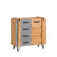 KOMMODE BRANDO 90,1/97/41,3cm mit 4 Schubladen 1 Türen Eiche Wotan - Taupe/Eiche Wotan, Holzwerkstoff (90.1/97/41.3cm) - MASSENO