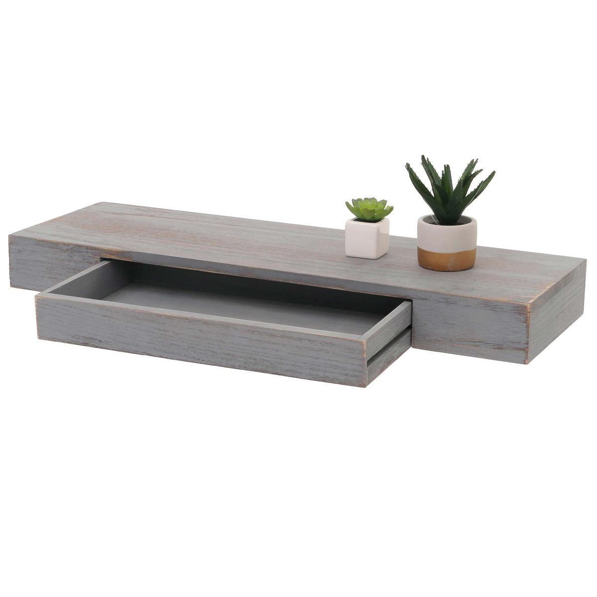 WANDREGAL SCHUBLADE Grau - Grau, Holz (80/8/25cm) - MCW