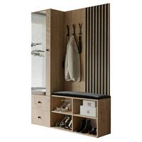 GARDEROBENSCHRANK LUCA in 129/30/196 cm, Artisan-Eiche - Schwarz/Eiche Artisan, Holzwerkstoff/Metall (128.5/195.5/30cm) - Idohome