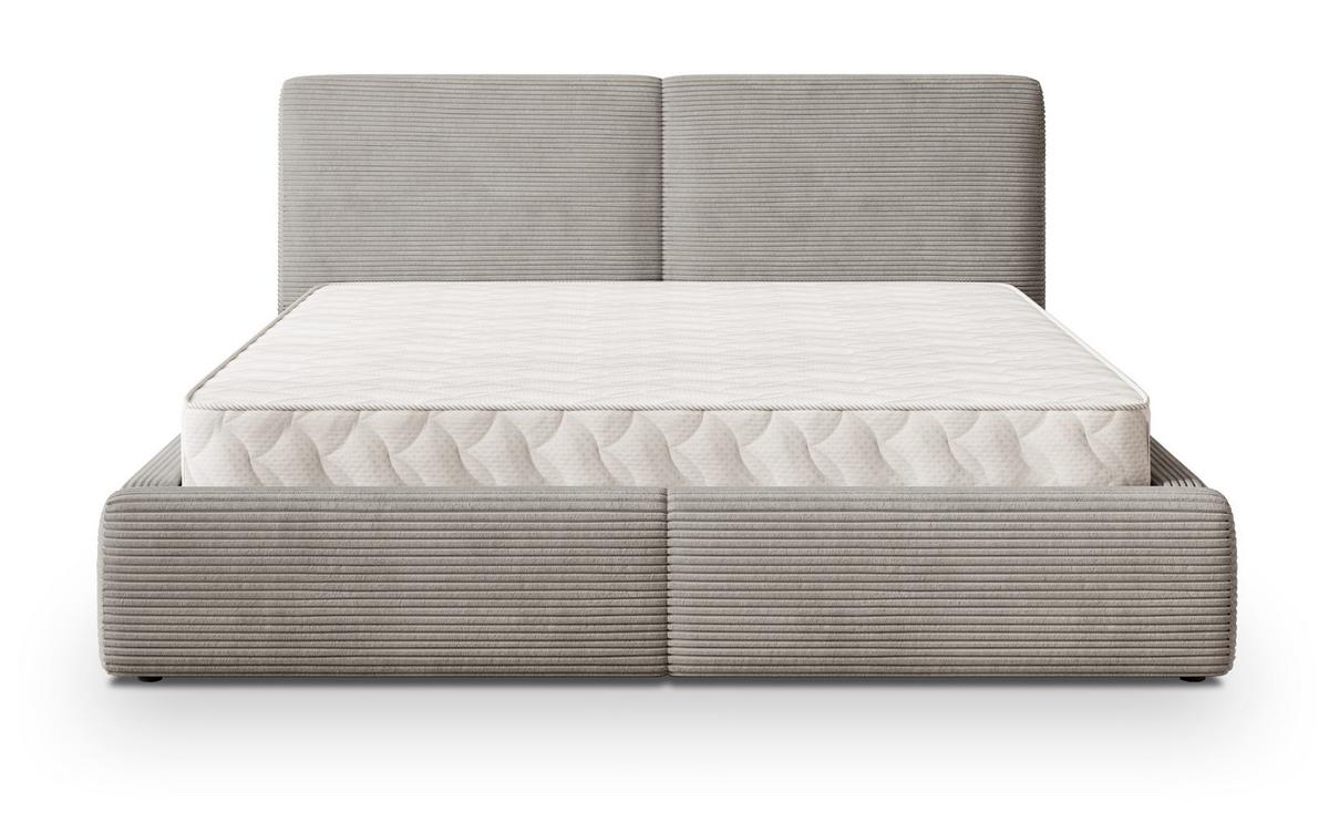 POLSTERBETT FELURO P 200x200 cm mit Bettkästen - Hellgrau - Hellgrau, Holz/Textil - MASSENO