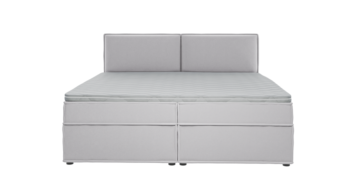 BOXBETT Eclipse 200/200 cm Silber Luxusmicrofaser - Silberfarben/Schwarz, Holz/Kunststoff (200/200cm) - S-Style Möbel