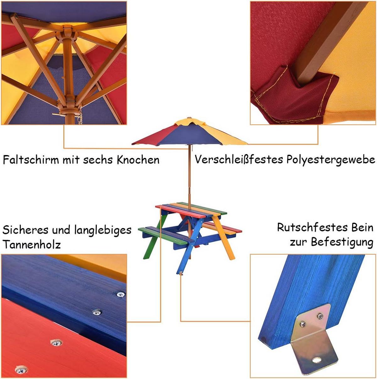 GARTENMÖBEL Set Farbe - Multicolor, Holz - COSTWAY