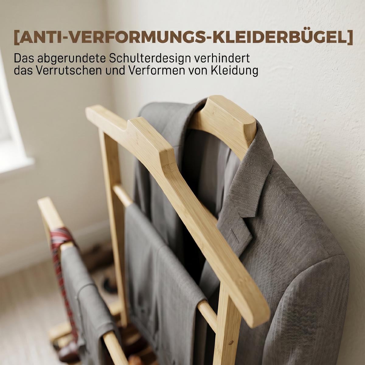 KLEIDERSTÄNDER Bambus Eiche - Eichefarben, Holz/Bambusholz (41/105/50cm) - HOMCOM