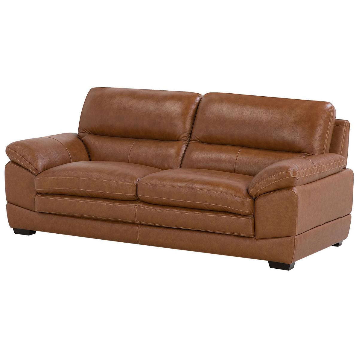 SOFA Leder Goldbraun Horten - Goldfarben, Leder/Textil (200/89/85cm) - Beliani