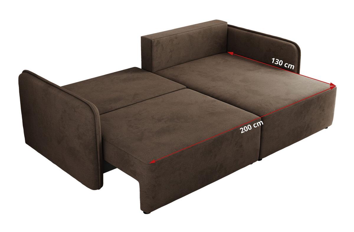 ECKSCHLAFSOFA MESTO L Braun Velvet - links - Schwarz/Braun, Kunststoff/Textil (227/147cm) - MKS