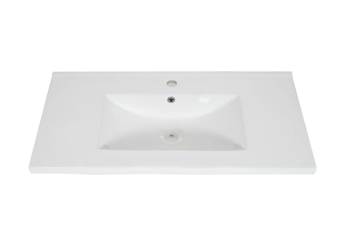 WASCHBECKEN eckig Weiß - Weiß, Keramik (92/17/46cm) - MCW