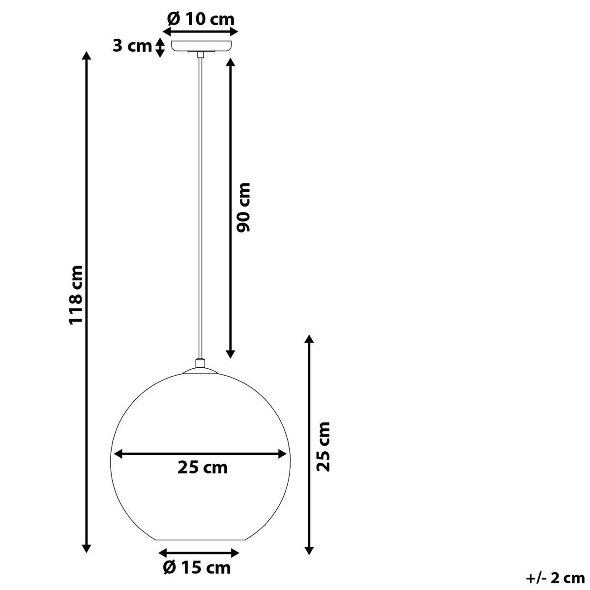 HÄNGELEUCHTE Sessera 25/25/118 cm - Silberfarben, Glas (25/25/118cm) - Beliani