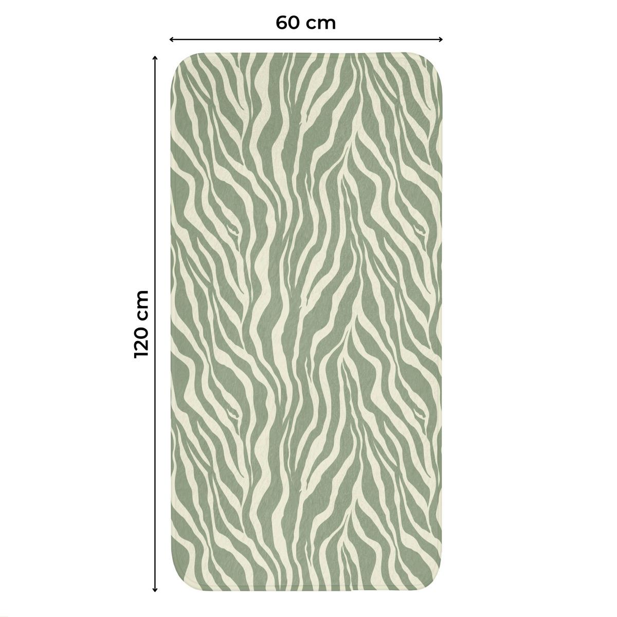 WC-VORLEGER Zebra - Motiv - Grün Toilettenvorleger 60x120 cm - Salbeigrün, Textil (60/1cm) - OnlyWow