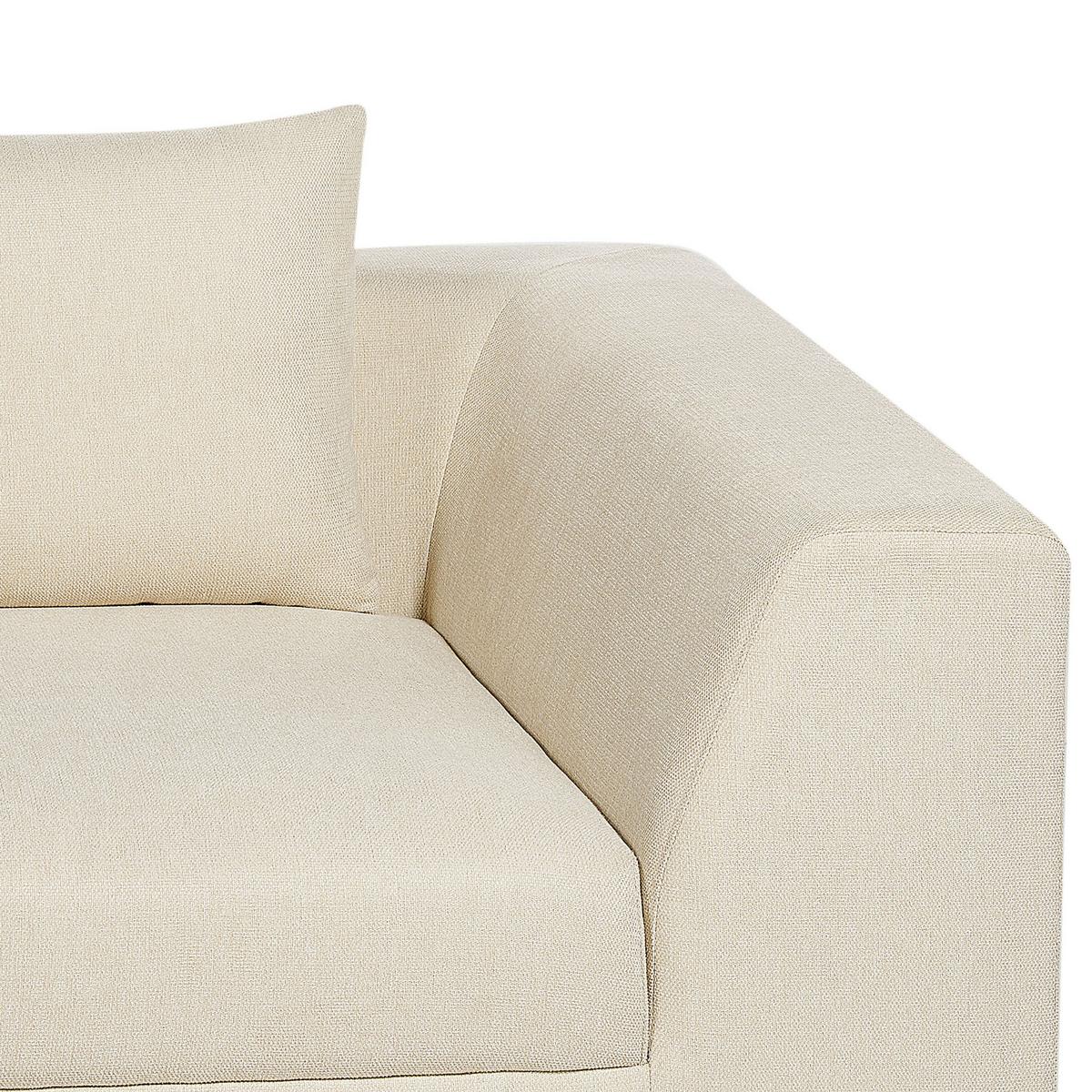 3-SITZER-SOFA sandbeige mit Kissen Lermon - Beige, Textil (260/59/100cm) - Beliani