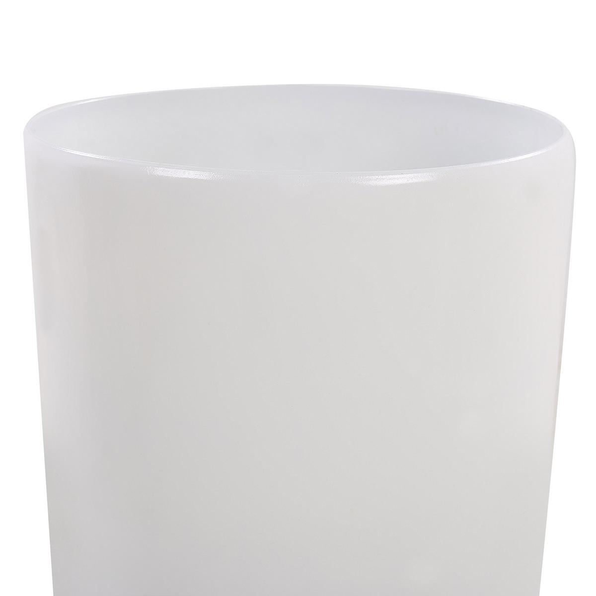 BLUMENTOPF 2er-Set weiß rund 32/32/58 cm Tseria - Weiß, Stein (58cm) - Beliani