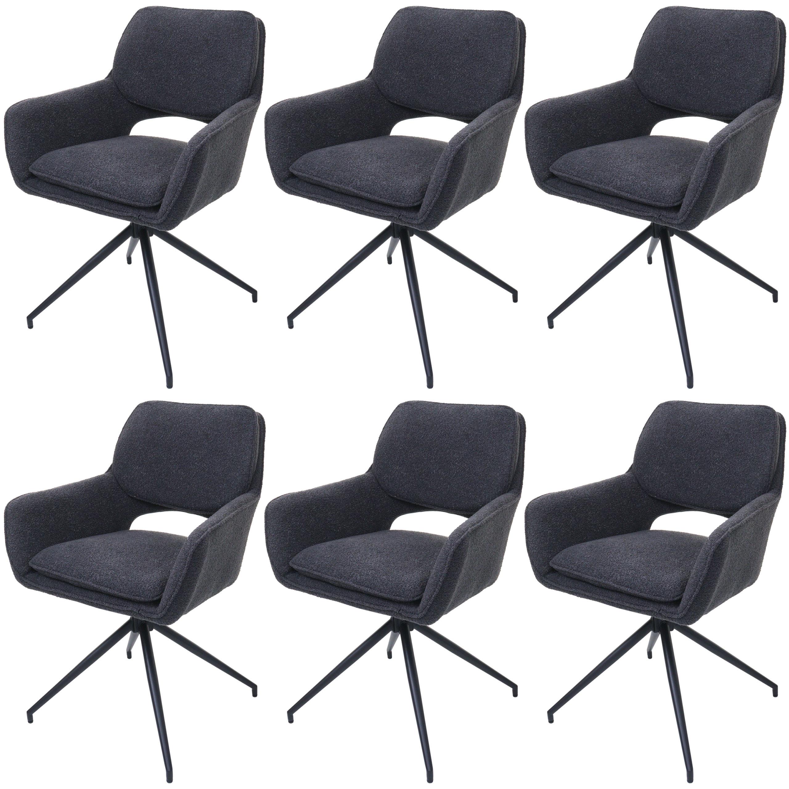 ESSZIMMERSTUHL Dunkelgrau 6er-Set - Dunkelgrau, Textil (57/86/61cm) - MCW