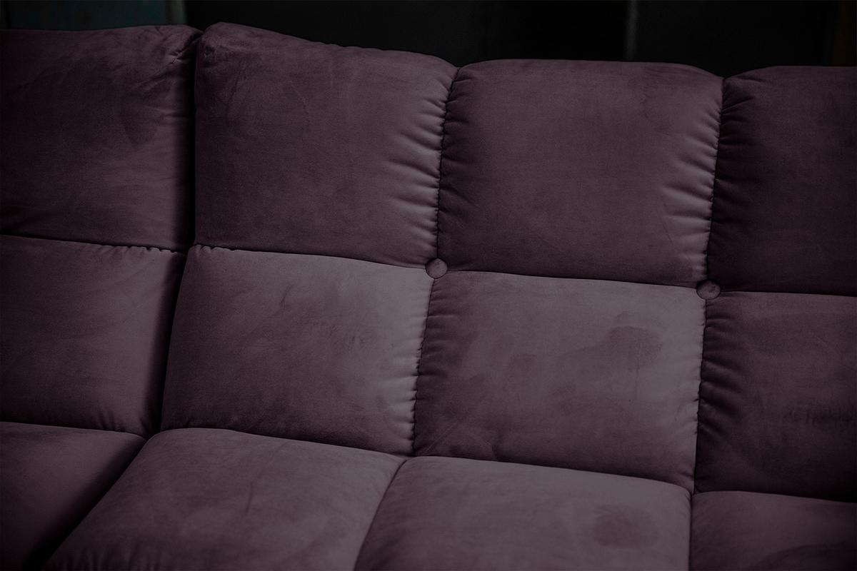 ECKSOFA VIVIEN Violett Velvet - Violett/Schwarz, Kunststoff/Textil (290/178cm) - KAWOLA