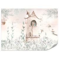 FOTOTAPETE für Kinderzimmer Die Prinzessin im Turm Märchen Pflanzen 100x70 - Beige, Papier (100/70cm) - Muralo