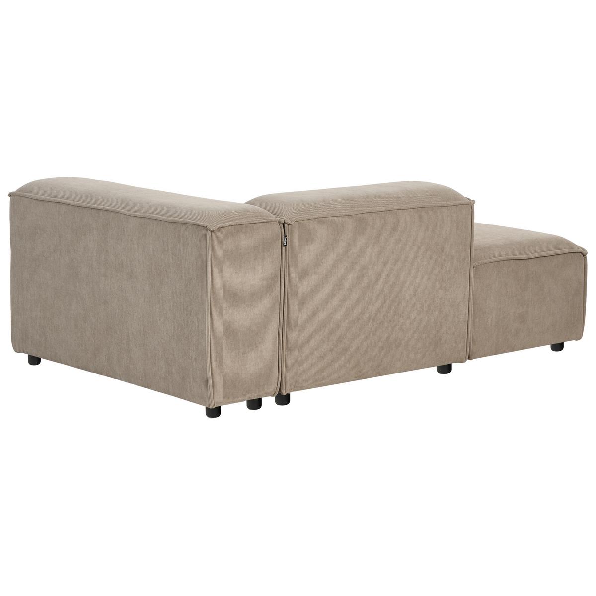 CHAISELONGUE-RECHTSSEITIGE Cord Hellbraun Ardal - Hellbraun/Schwarz, Textil (119/68/180cm) - Beliani