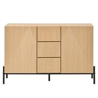 SIDEBOARD natur geometrisch 115cm 2 türen schubladen - Naturfarben, Holzwerkstoff (115.5/76/40cm) - Urban Meuble