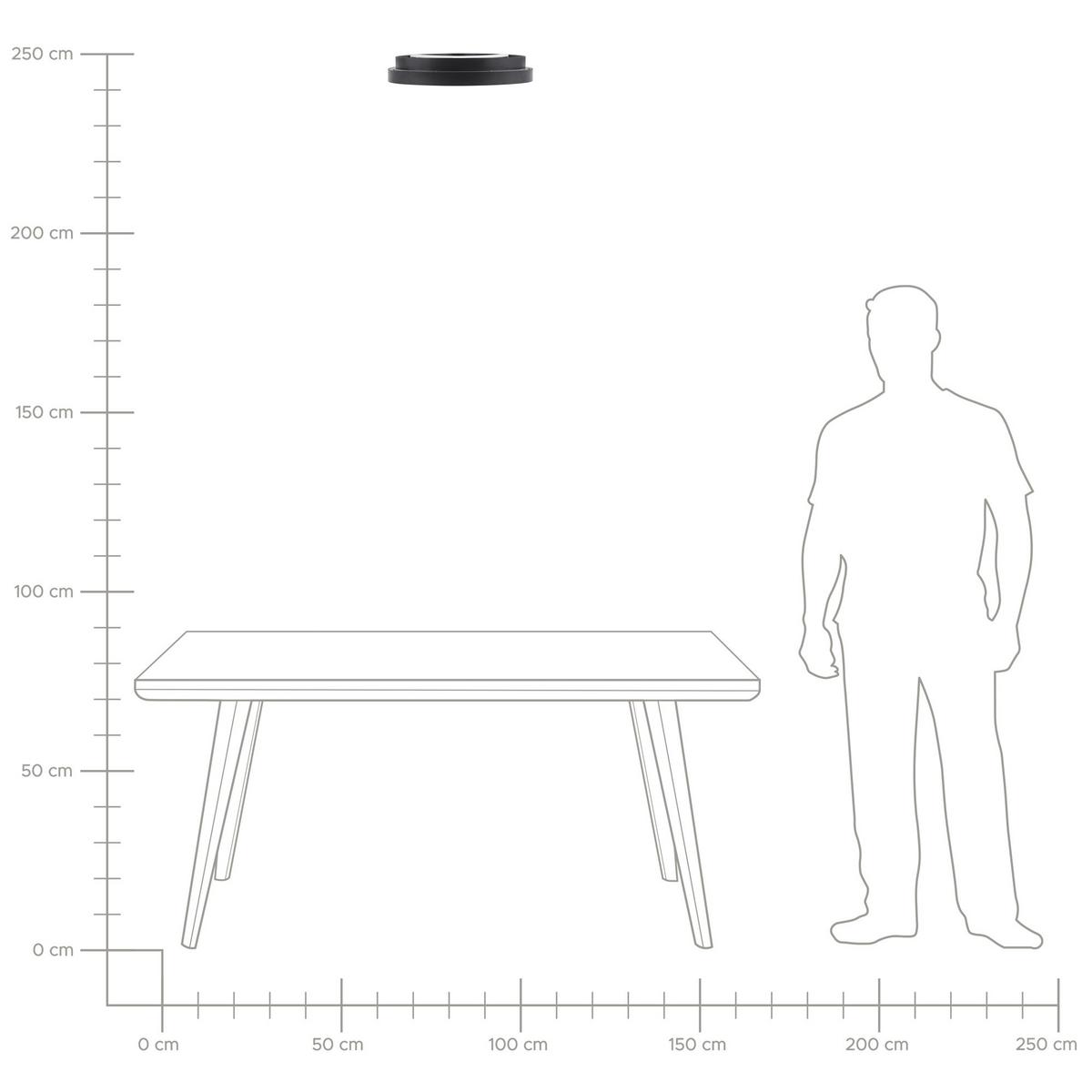 DECKENLEUCHTE Nanding 42/40/13 cm - Schwarz, Metall (42/40/13cm) - Beliani