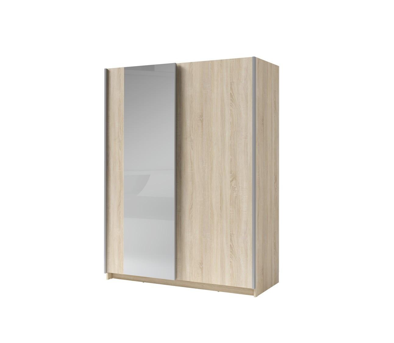 SCHWEBETÜRENSCHRANK ELRON 180,6/198,5/62cm 2-türig mit Spiegel Sonoma Eiche - Sonoma Eiche, Holzwerkstoff (180.6/198.5/62cm) - MASSENO