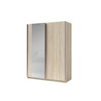 SCHWEBETÜRENSCHRANK ELRON 180,6/198,5/62cm 2-türig mit Spiegel Sonoma Eiche - Sonoma Eiche, Holzwerkstoff (180.6/198.5/62cm) - MASSENO