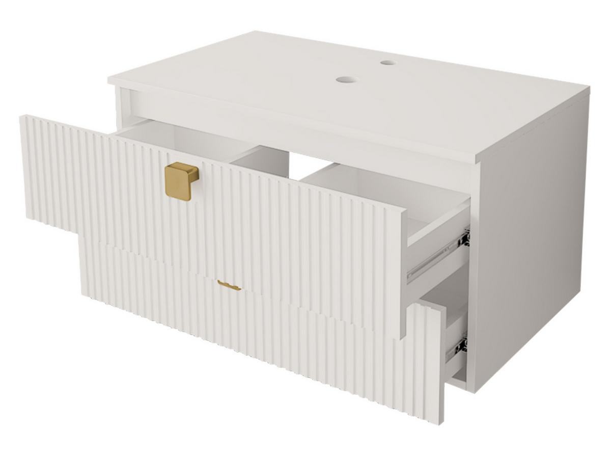 BADMÖBEL-SET Gariano 01 - Goldfarben/Grau, Holzwerkstoff/Kunststoff (80/42/46cm) - MIRJAN24