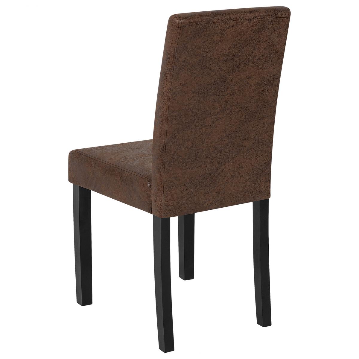 ESSZIMMERSTUHL 2er-Set Kunstleder Braun Broadway - Braun, Holz/Textil (42/93/59cm) - Beliani