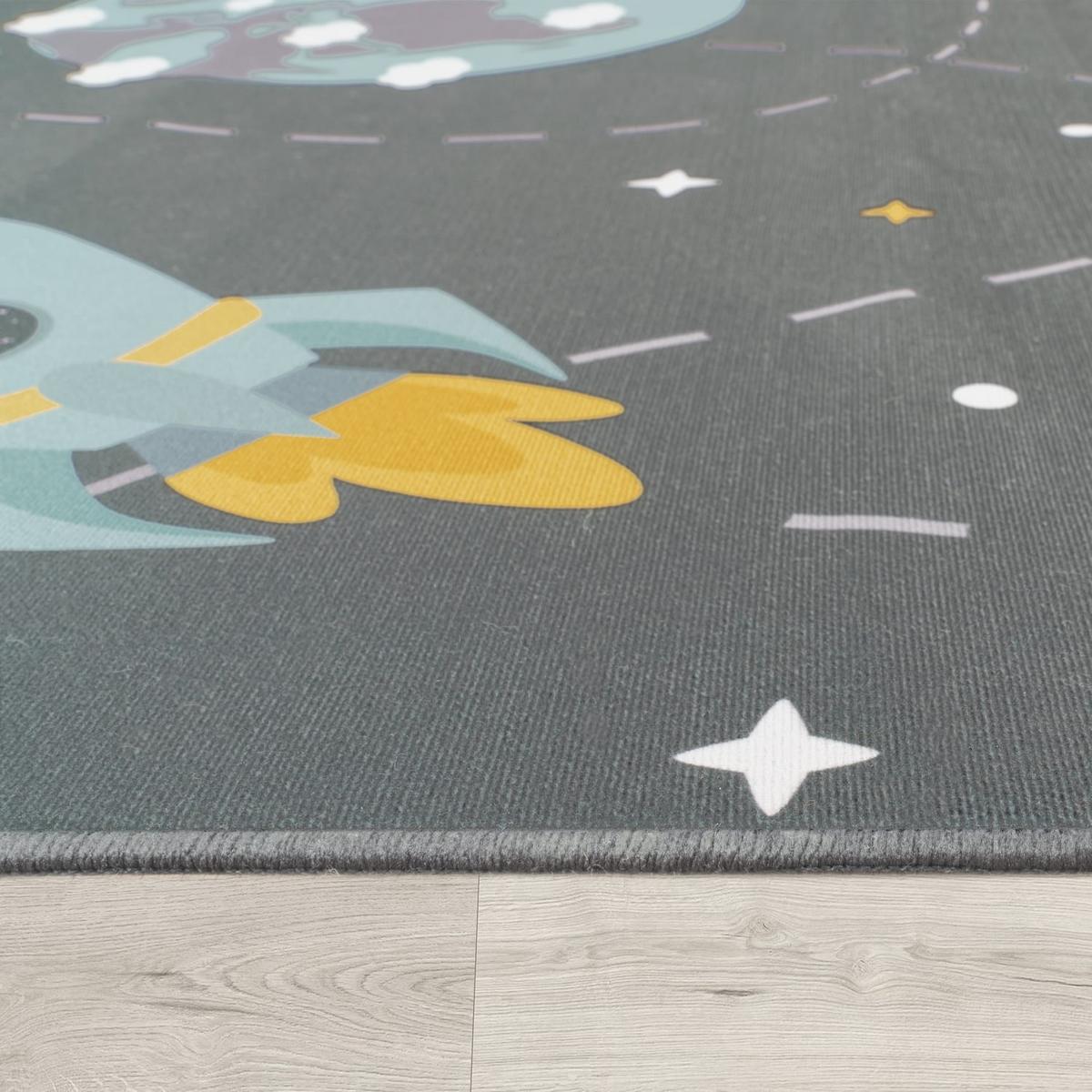 KINDERTEPPICH Sterne Grau 200 x 200 cm - Grau, Kunststoff (200/200cm) - TT Home