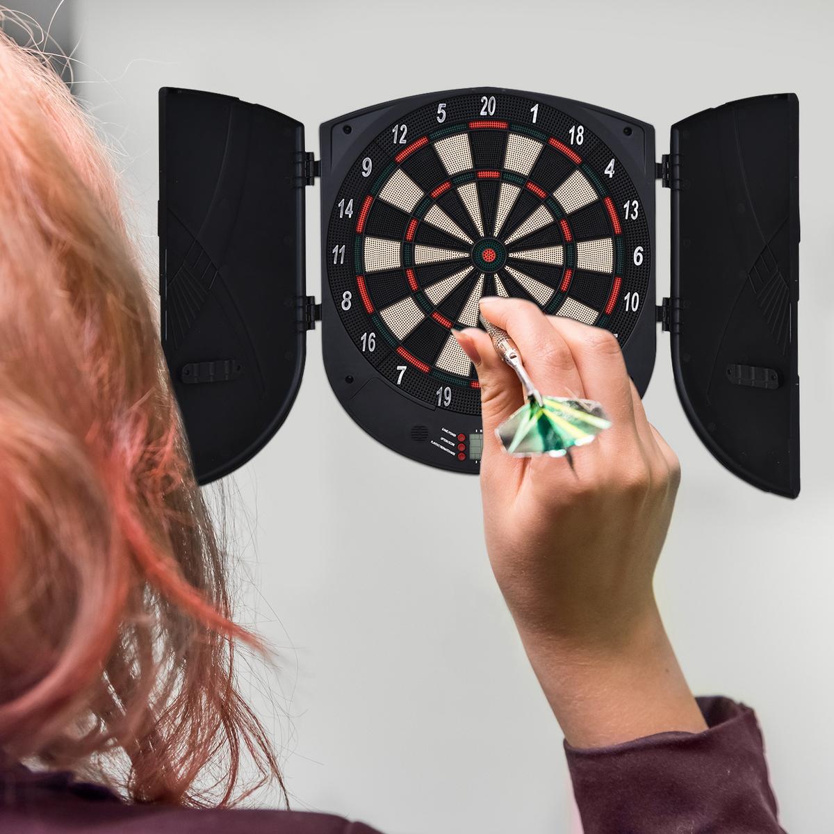 ELEKTRONISCHE Dartscheibe - Schwarz, Kunststoff (44/50cm) - HOMCOM