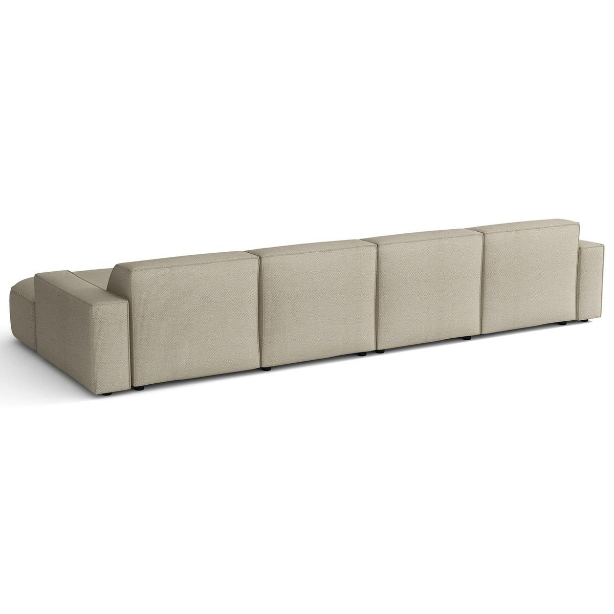 WOHNLANDSCHAFT Sallmo U-Form, universell, 3-Sitzer 374 cm - Taupe/Schwarz, Kunststoff/Textil (374/70/166cm) - Selsey