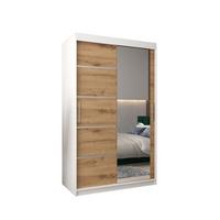 SCHWEBETÜRENSCHRANK 200/120/62 2-türig - Silberfarben/Eiche Artisan, Holz/Kunststoff (120/200/62cm) - MÖBEL KRYSPOL