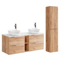 BADMÖBEL 140.4cm April 2er-Set Holz - Braun, Holzwerkstoff (140.4/59/46cm) - Petits-meubles