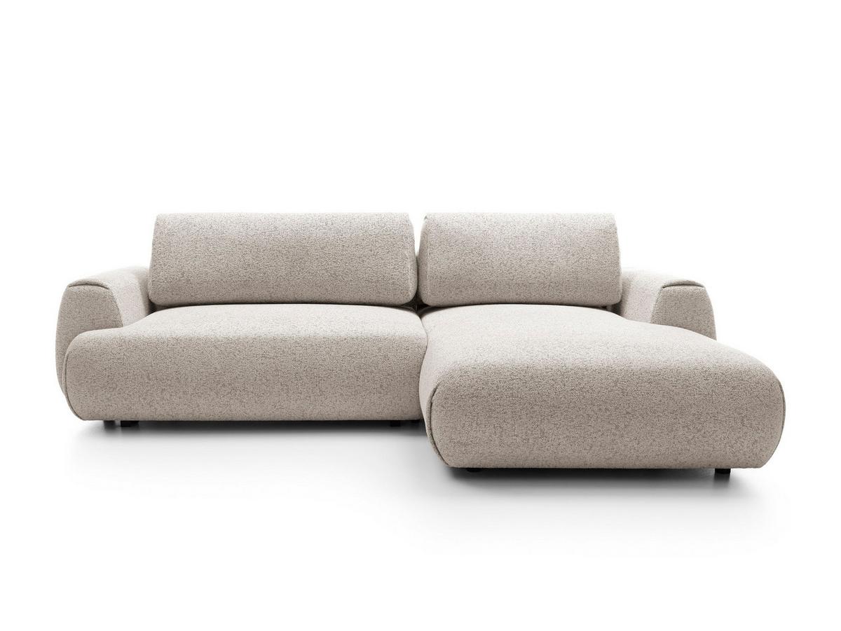 ECKSOFA ZEST Grau Geflochtener Stoff mit Schlaffunktion - Grau, Holz (270/167cm) - MASSENO