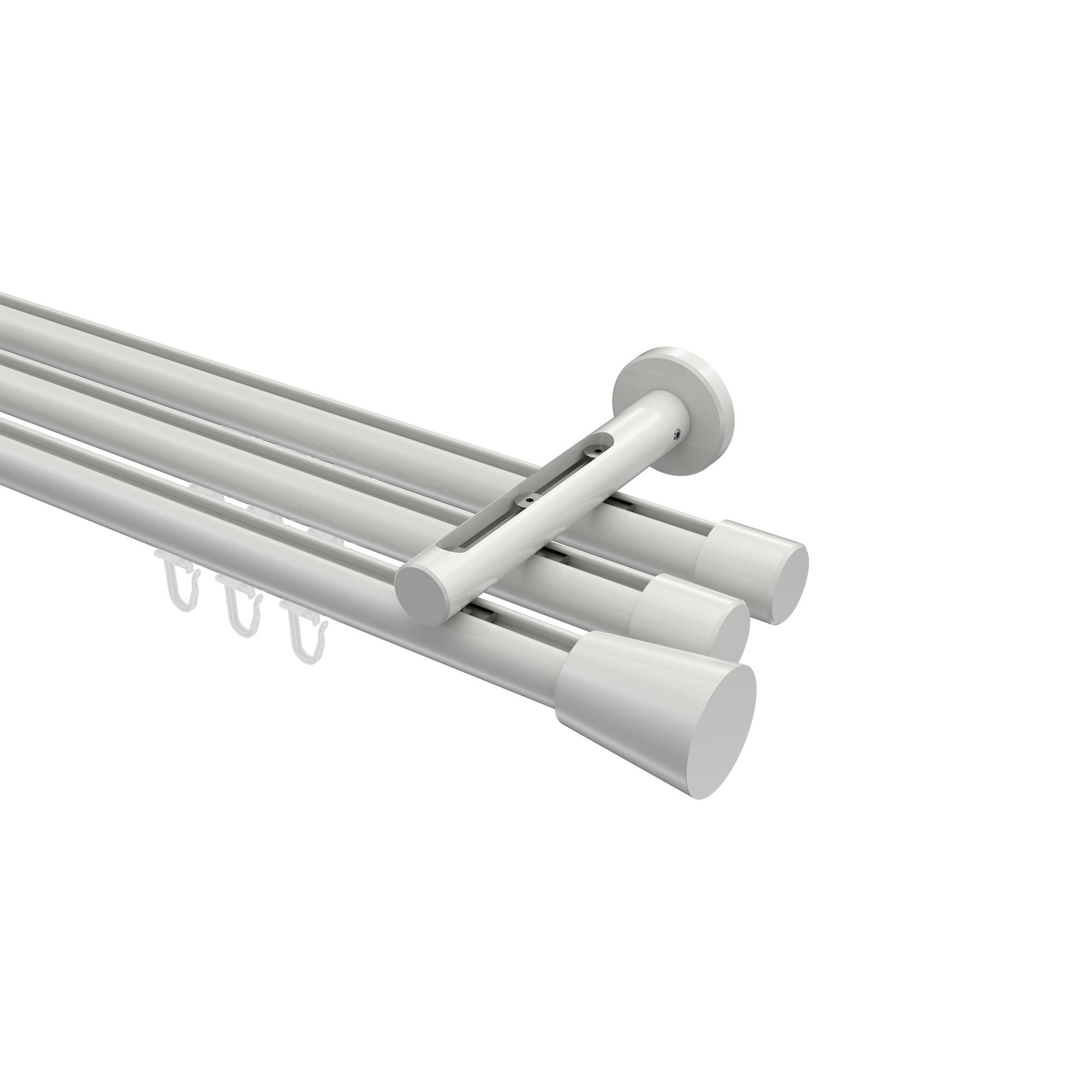 GARDINENSTANGE INNENLAUF Siteno Sitra 160 cm, 3-läufig, 20 mm Ø Weiß - Weiß, Metall (160cm) - INTERDECO