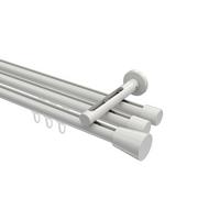 GARDINENSTANGE INNENLAUF Siteno Sitra 160 cm, 3-läufig, 20 mm Ø Weiß - Weiß, Metall (160cm) - INTERDECO