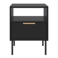 NACHTTISCH VENA Schwarz 45 cm - Goldfarben/Schwarz, Holzwerkstoff/Kunststoff (45/54/40cm) - Selsey