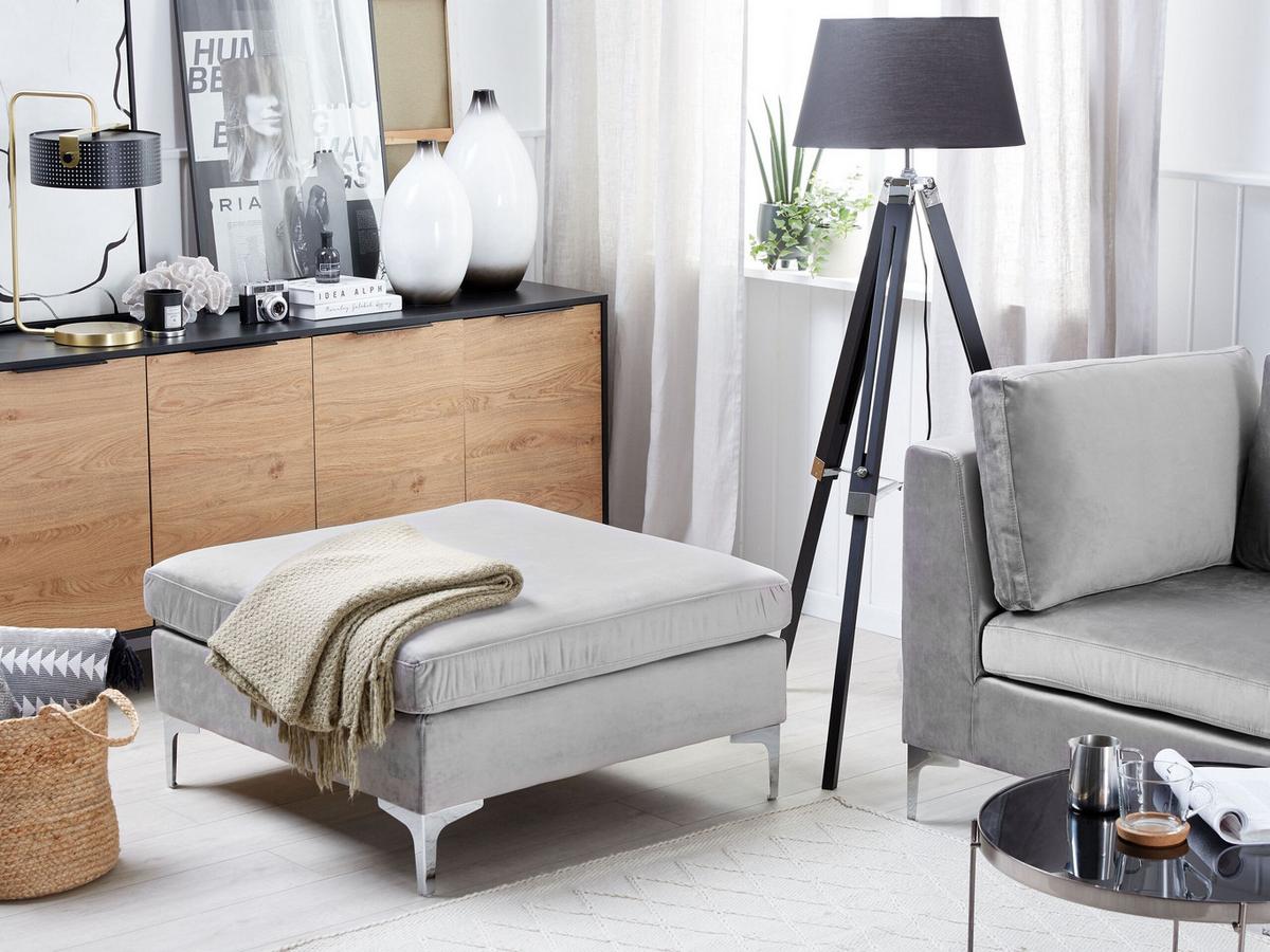 OTTOMANE Evja 85/85/48 cm - Grau, Textil (85/48/85cm) - Beliani